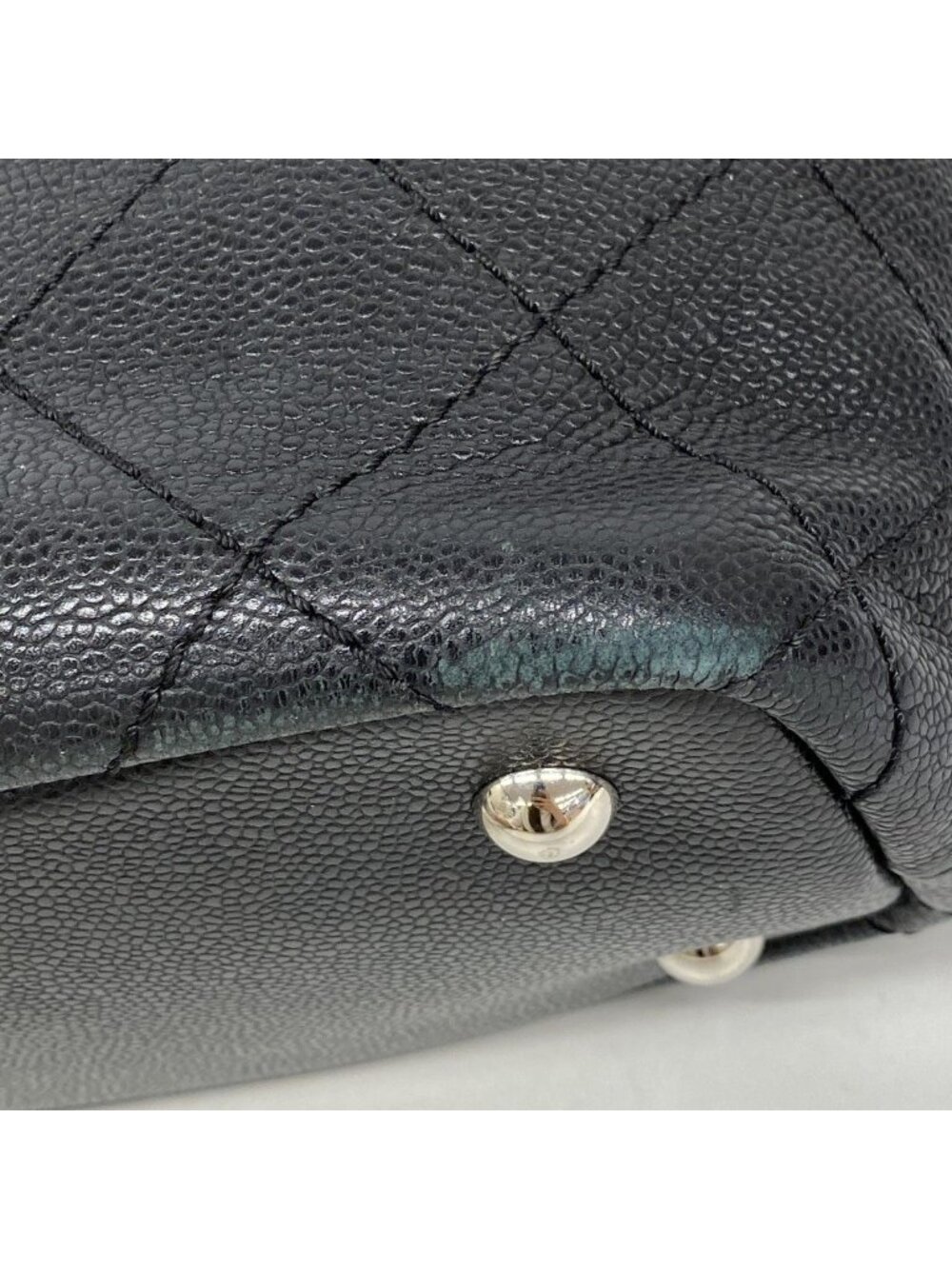 Chanel Tote Caviar Leather Black Silver - Picture 6 of 10